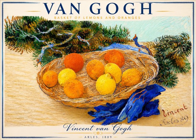 Van Gogh Basket of Lemons and Oranges No3 - Affiche