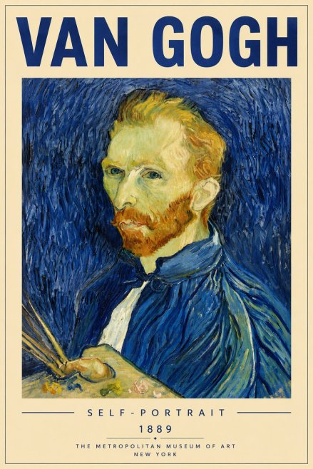 Van Gogh Self-portrait I No5 - Affiche