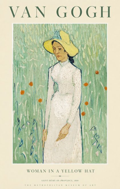 Van Gogh Woman in a Yellow Hat No1 - Affiche