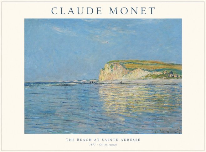 Monet The Beach at Sainte-adresse III No1 - Affiche