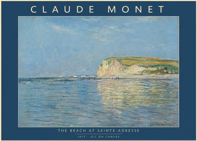 Monet The Beach at Sainte-adresse III No2 - Affiche