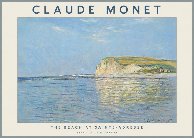 Monet The Beach at Sainte-adresse III No5 - Affiche