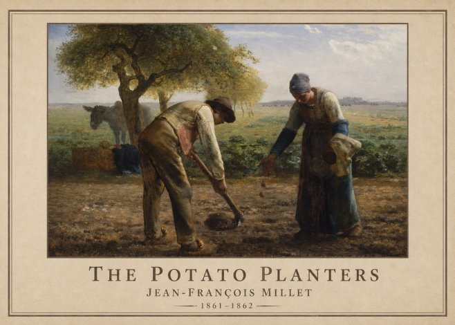 Jean-François Millet The Potato Planters No1 - Affiche