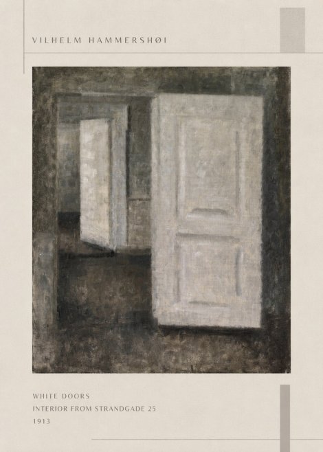 Vilhelm Hammershøi White Doors No5 - Affiche