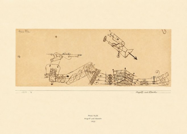Paul Klee Angriff Und Abwehr No4 - Affiche