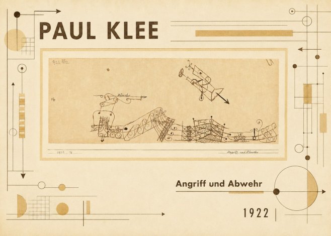 Paul Klee Angriff Und Abwehr No6 - Affiche