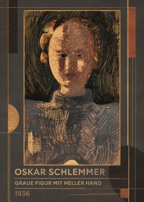 Oskar Schlemmer Graue Figur Mit Heller Hand No1 - Affiche