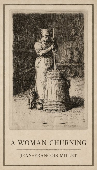 Jean-François Millet A Woman Churning No1 - Affiche