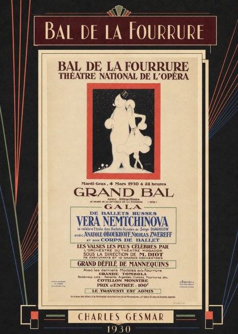 Charles Gesmar Bal De La Fourrure Théâtre National De L'opéra No4 - Affiche