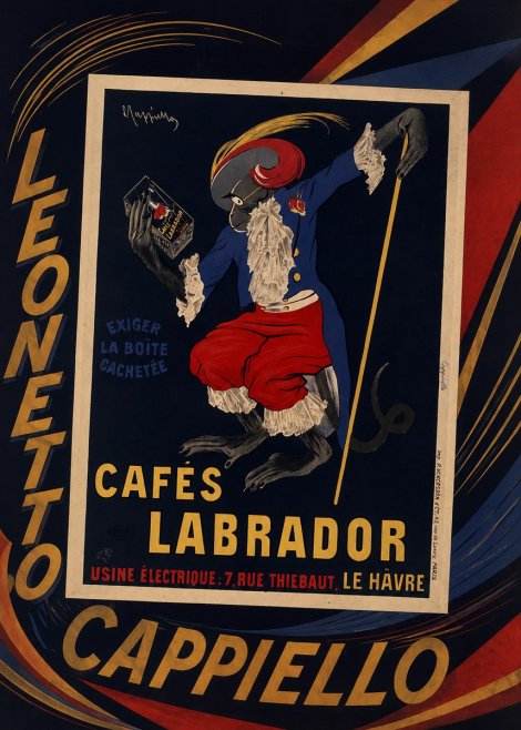 Leonetto Cappiello Cafés Labrador No5 - Affiche