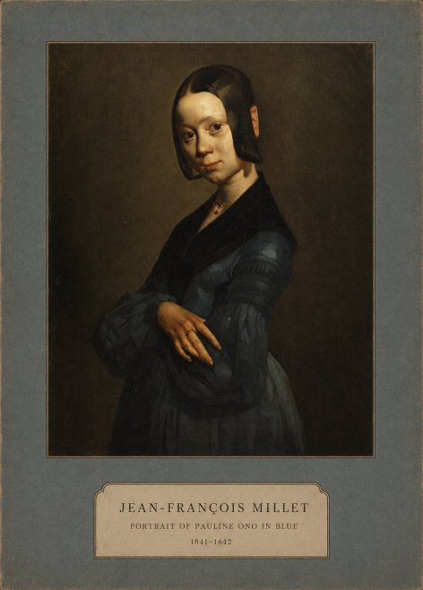 Jean-François Millet Portrait of Pauline Ono in Blue No2 - Affiche