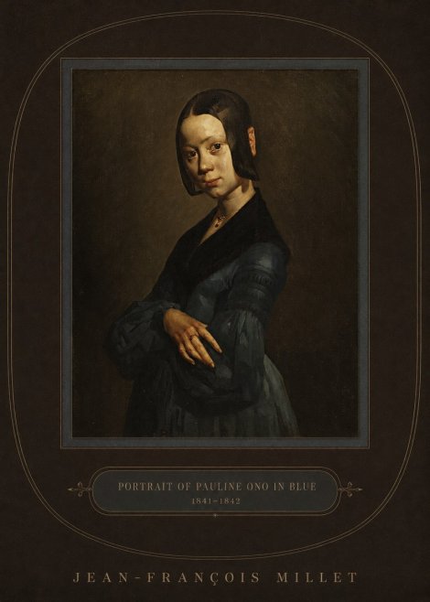 Jean-François Millet Portrait of Pauline Ono in Blue No4 - Affiche