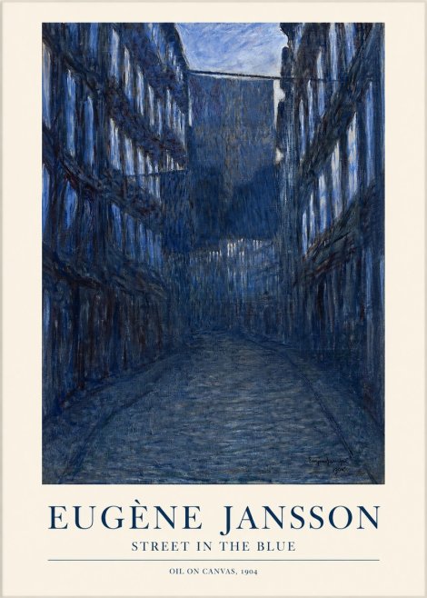 Eugène Jansson Street in the Blue No1 - Affiche