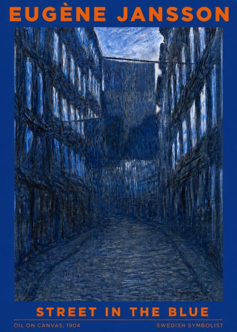 Eugène Jansson Street in the Blue No2 - Affiche