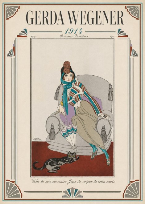Gerda Wegener Veste De Soie Écossaise. Jupe De Crépon De Coton Souris. No1 - Affiche