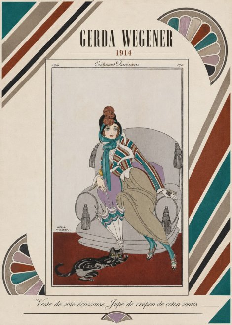 Gerda Wegener Veste De Soie Écossaise. Jupe De Crépon De Coton Souris. No5 - Affiche