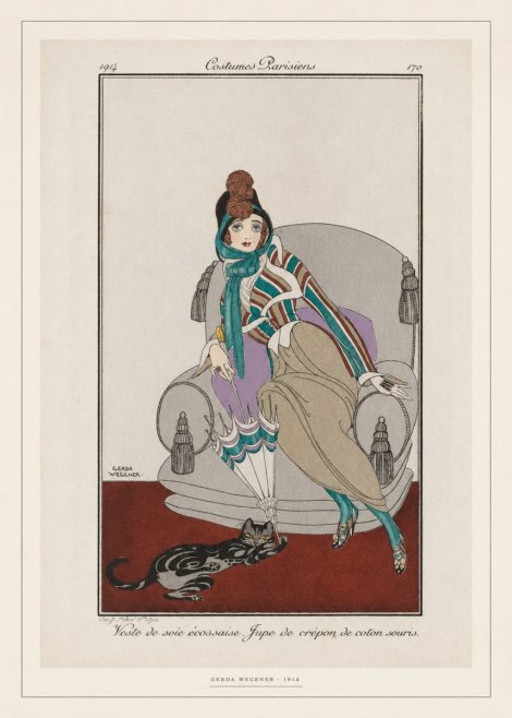 Gerda Wegener Veste De Soie Écossaise. Jupe De Crépon De Coton Souris. No6 - Affiche