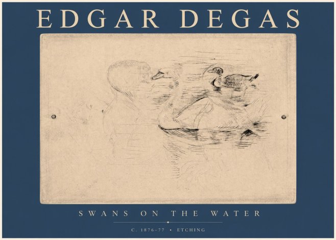 Edgar Degas Swans on the Water No2 - Affiche