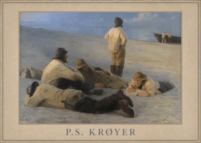 P.S. Krøyer Fishermen on Skagen Beach No1 - Affiche