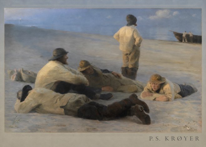 P.S. Krøyer Fishermen on Skagen Beach No3 - Affiche