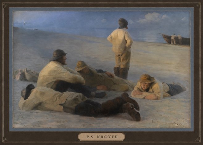 P.S. Krøyer Fishermen on Skagen Beach No5 - Affiche
