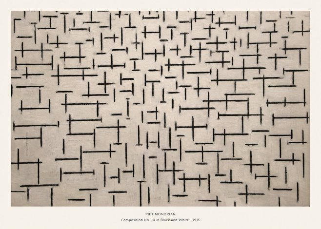Piet Mondrian Composition No. 10 in Black and White No5 - Affiche
