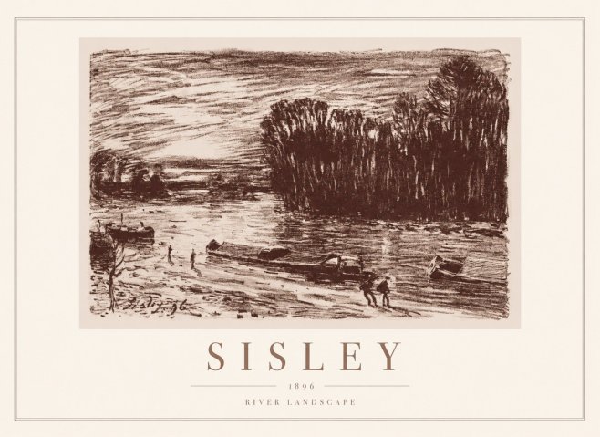 Sisley River Landscape No1 - Affiche