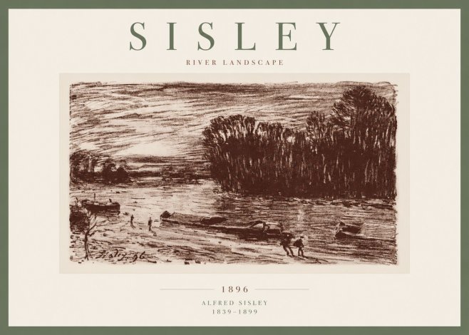 Sisley River Landscape No2 - Affiche