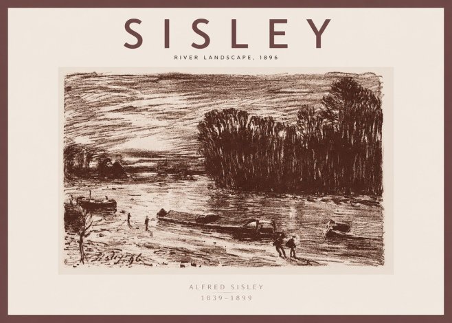 Sisley River Landscape No4 - Affiche