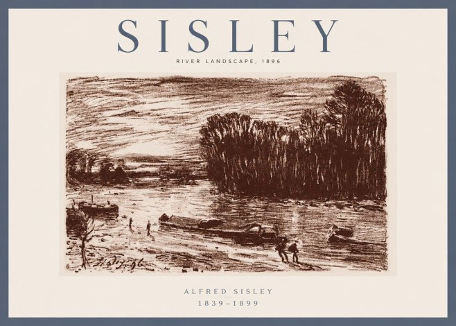 Sisley River Landscape No5 - Affiche