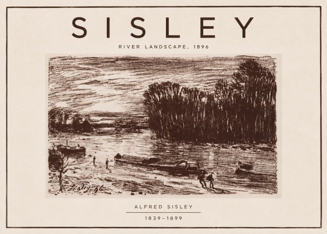 Sisley River Landscape No6 - Affiche