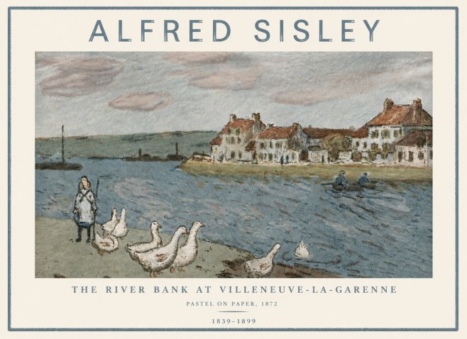 Sisley The River Bank at Villeneuve-la-garenne No5 - Affiche