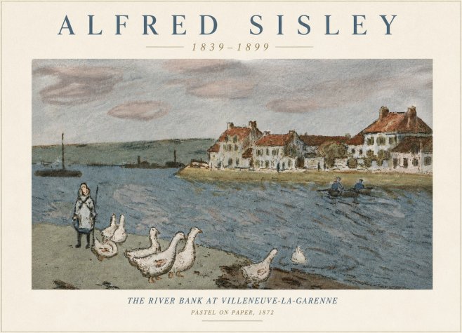 Sisley The River Bank at Villeneuve-la-garenne No6 - Affiche