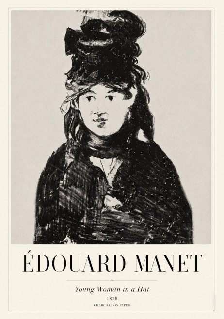 Édouard Manet Young Woman in a Hat III No1 - Affiche
