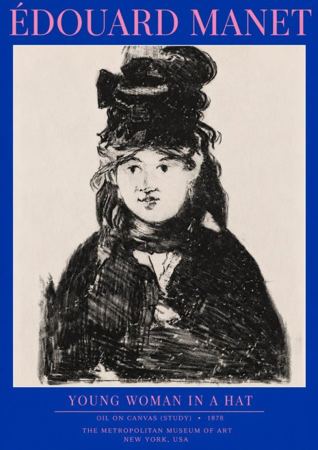 Édouard Manet Young Woman in a Hat IV No2 - Affiche