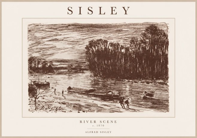 Sisley River Scene No1 - Affiche