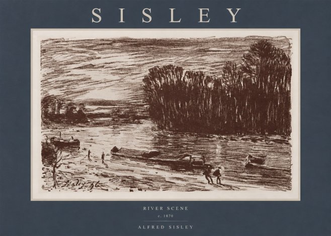Sisley River Scene No2 - Affiche