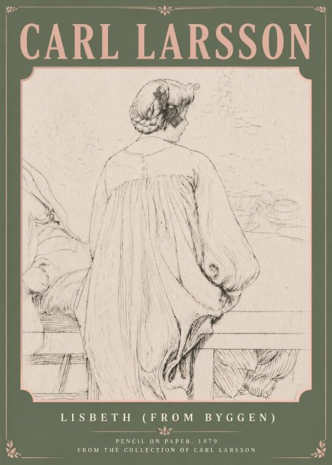 Carl Larsson Lisbeth (from Byggen) No5 - Affiche
