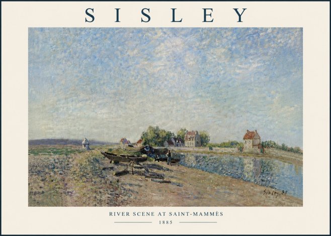 Sisley River Scene at Saint-mammès No6 - Affiche