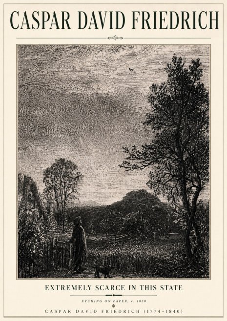 Caspar David Friedrich Extremely Scarce in This State No6 - Affiche