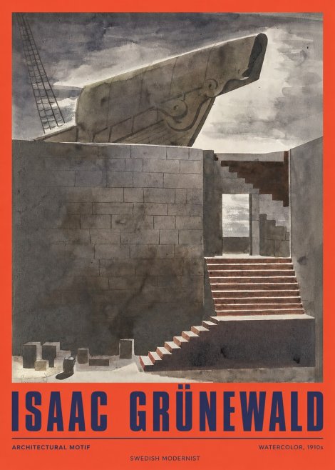 Isaac Grünewald Architectural Motif II No2 - Affiche