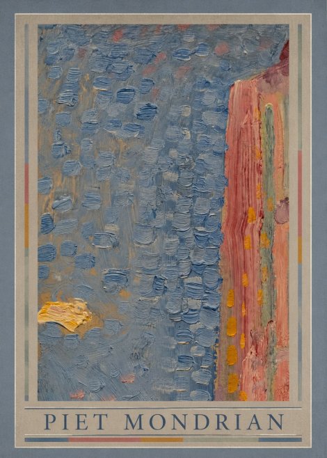 Piet Mondrian Façade in Sunlight No1 - Affiche