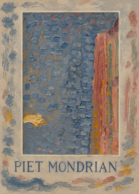 Piet Mondrian Façade in Sunlight No3 - Affiche