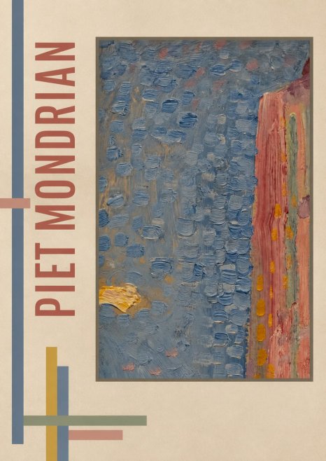 Piet Mondrian Façade in Sunlight No4 - Affiche