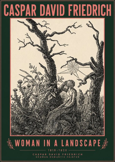 Caspar David Friedrich Woman in a Landscape No2 - Affiche