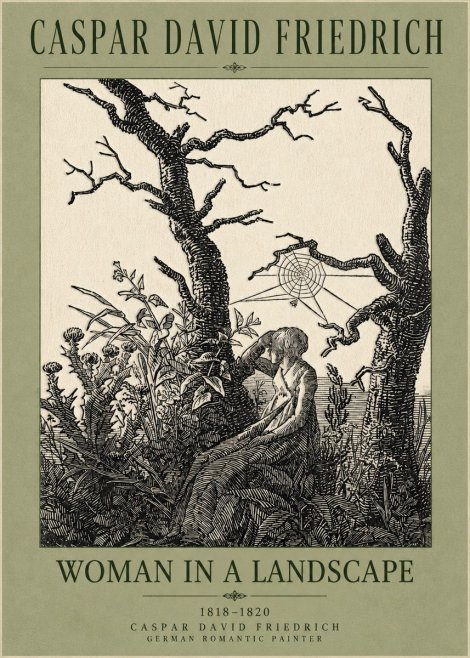 Caspar David Friedrich Woman in a Landscape No5 - Affiche