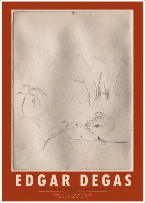 Edgar Degas Studies of Plants and Water No2 - Affiche