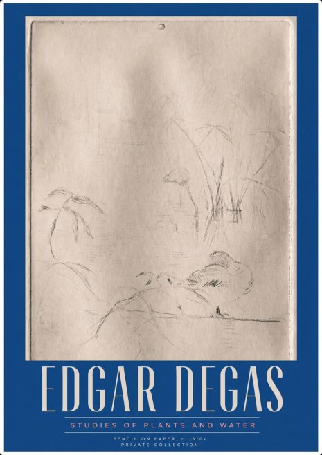 Edgar Degas Studies of Plants and Water No3 - Affiche
