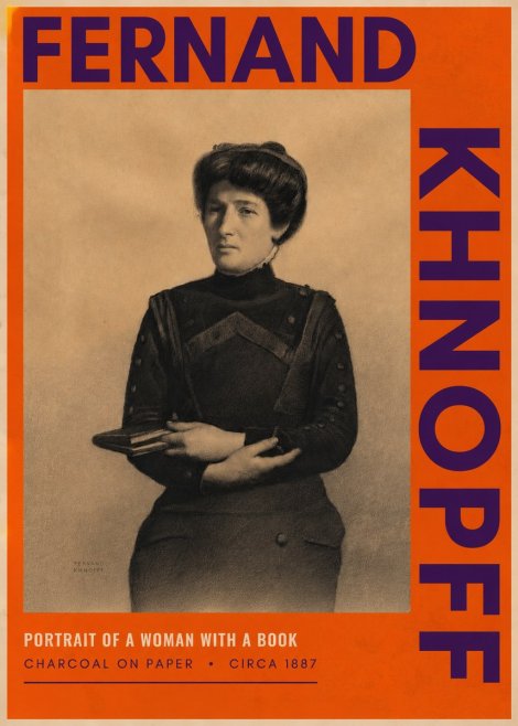 Fernand Khnopff Portrait of a Woman with a Book No2 - Affiche