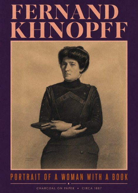 Fernand Khnopff Portrait of a Woman with a Book No4 - Affiche